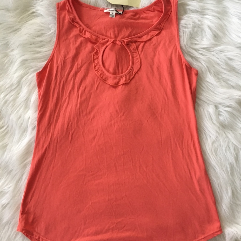 Sophie Max Coral Keyhole Sleeveless Top Sz S